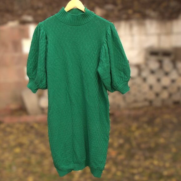 Eloquii Dresses & Skirts - Elloquii Emerald Green Sweater Dress 14/16